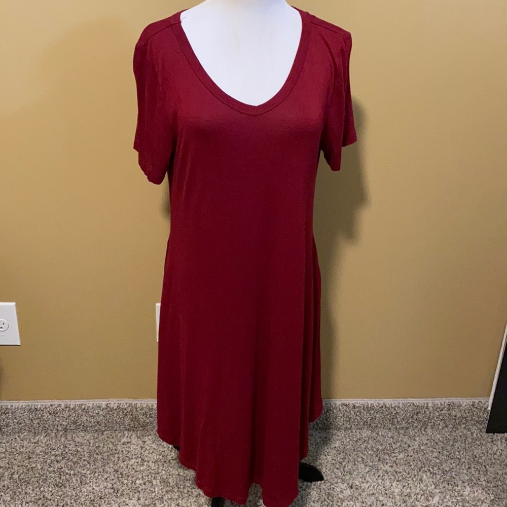 Burgundy Swing Dress